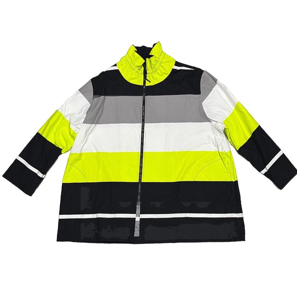 Caroline Rose Abstract Striped Multicoloured Zip Jacket  Women’s Size 2XL